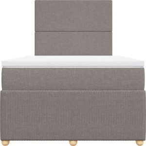 vidaXL vidaXL Łóżko kontynentalne z materacem, taupe, tkanina, 120x200 cm 6