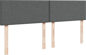 vidaXL Łóżko kontynentalne z materacem, ciemnoszara tkanina 200x200 cm 7