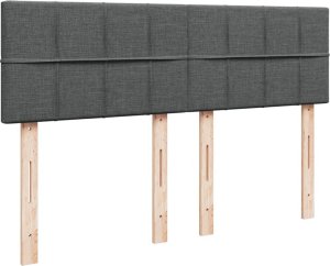 vidaXL Łóżko kontynentalne z materacem, ciemnoszara tkanina 160x200 cm 7