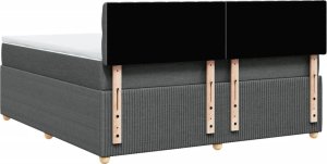 vidaXL Łóżko kontynentalne z materacem, ciemnoszara tkanina 180x200 cm 6