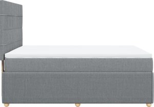vidaXL vidaXL Łóżko kontynentalne z materacem, jasnoszare, tkanina 160x200 cm 7