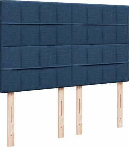 vidaXL vidaXL Łóżko kontynentalne z materacem, niebieskie, tkanina, 160x200cm 9