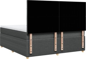 vidaXL vidaXL Łóżko kontynentalne z materacem, ciemnoszara tkanina 200x200 cm 8