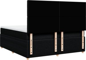 vidaXL vidaXL Łóżko kontynentalne z materacem, czarne, tkanina 180x200 cm 8