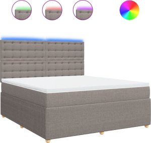 vidaXL vidaXL Łóżko kontynentalne z materacem, taupe, tkanina, 180x200 cm 2