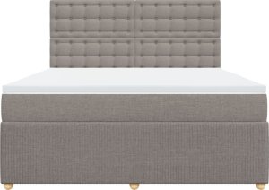 vidaXL vidaXL Łóżko kontynentalne z materacem, taupe, tkanina, 180x200 cm 6