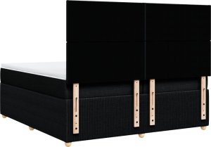 vidaXL vidaXL Łóżko kontynentalne z materacem, czarne, tkanina, 200x200 cm 8