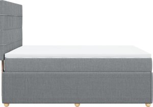 vidaXL Łóżko kontynentalne z materacem, jasnoszare 140x200 cm, tkanina 5
