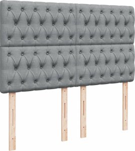 vidaXL Łóżko kontynentalne z materacem, jasnoszare, tkanina 160x200 cm 7