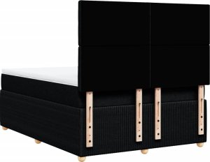 vidaXL Łóżko kontynentalne z materacem, czarne, tkanina 160x200 cm 6