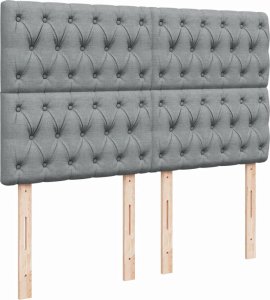 vidaXL Łóżko kontynentalne z materacem, jasnoszare, tkanina, 140x190cm 7