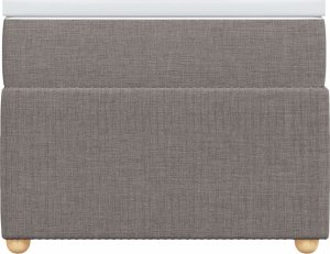 vidaXL Łóżko kontynentalne z materacem, taupe, tkanina, 100x200 cm 4