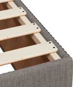 vidaXL Łóżko kontynentalne z materacem, taupe, tkanina, 100x200 cm 10