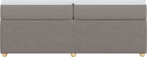vidaXL Łóżko kontynentalne z materacem, taupe, tkanina, 200x200 cm 4