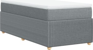 vidaXL Łóżko kontynentalne z materacem, jasnoszare, tkanina, 100x200cm 6