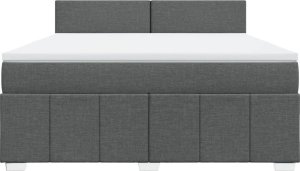 vidaXL vidaXL Łóżko kontynentalne z materacem, ciemnoszara tkanina 180x200 cm 6