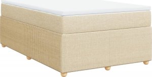 vidaXL Łóżko kontynentalne z materacem, kremowe, tkanina, 120x200 cm 2