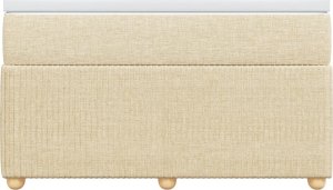 vidaXL Łóżko kontynentalne z materacem, kremowe, tkanina, 120x200 cm 4