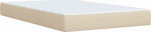 vidaXL Łóżko kontynentalne z materacem, kremowe, tkanina, 120x200 cm 8