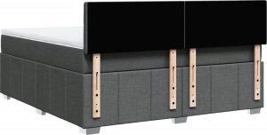 vidaXL vidaXL Łóżko kontynentalne z materacem, ciemnoszara tkanina 180x200 cm 8