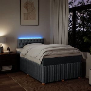 vidaXL vidaXL Łóżko kontynentalne z materacem, jasnoszare, tkanina 120x200 cm 5