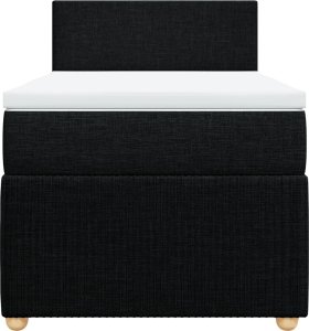 vidaXL vidaXL Łóżko kontynentalne z materacem, czarne, tkanina, 80x200 cm 6