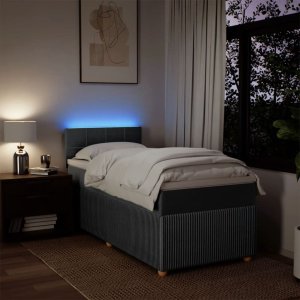 vidaXL vidaXL Łóżko kontynentalne z materacem, ciemnoszara tkanina 80x200 cm 5