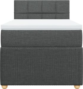 vidaXL vidaXL Łóżko kontynentalne z materacem, ciemnoszara tkanina 80x200 cm 6