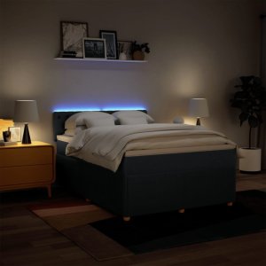 vidaXL vidaXL Łóżko kontynentalne z materacem, niebieskie, tkanina, 160x200cm 5