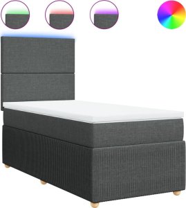 vidaXL vidaXL Łóżko kontynentalne z materacem, ciemnoszara tkanina 80x200 cm 2