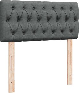 vidaXL Łóżko kontynentalne z materacem, ciemnoszara tkanina 100x200 cm 7