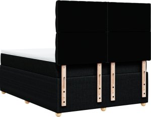 vidaXL vidaXL Łóżko kontynentalne z materacem, czarne, tkanina, 140x190 cm 8