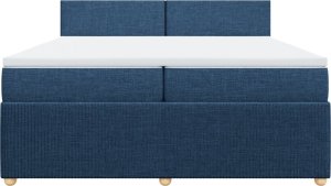 vidaXL vidaXL Łóżko kontynentalne z materacem, niebieskie, tkanina 200x200 cm 6