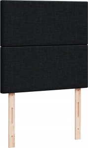 vidaXL Łóżko kontynentalne z materacem, czarne, tkanina, 100x200 cm 7