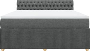 vidaXL vidaXL Łóżko kontynentalne z materacem, ciemnoszara tkanina 180x200 cm 6