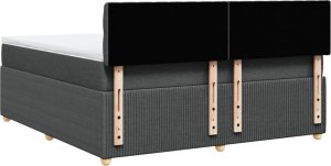 vidaXL vidaXL Łóżko kontynentalne z materacem, ciemnoszara tkanina 180x200 cm 8