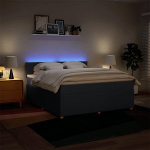 vidaXL vidaXL Łóżko kontynentalne z materacem, niebieskie, tkanina, 180x200cm 5