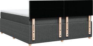 vidaXL vidaXL Łóżko kontynentalne z materacem, ciemnoszara tkanina 180x200 cm 8