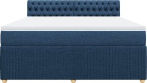 vidaXL vidaXL Łóżko kontynentalne z materacem, niebieskie, tkanina, 180x200cm 6