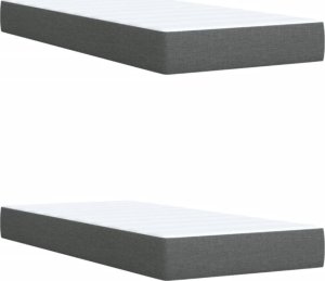 vidaXL vidaXL Łóżko kontynentalne z materacem, ciemnoszara tkanina 200x200 cm 10
