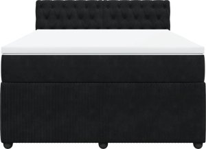 vidaXL Łóżko kontynentalne z materacem, czarne, aksamit, 140x190 cm 4