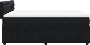 vidaXL Łóżko kontynentalne z materacem, czarne, aksamit, 140x190 cm 9