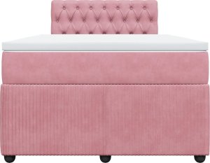 vidaXL Łóżko kontynentalne z materacem, różowe, 120x200 cm, aksamit 4