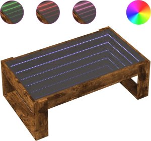vidaXL Stolik kawowy z LED Infinity, przydymiony dąb, 90x53x30 cm 2