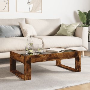 vidaXL Stolik kawowy z LED Infinity, przydymiony dąb, 90x53x30 cm 4