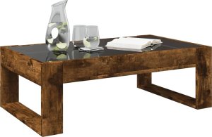 vidaXL Stolik kawowy z LED Infinity, przydymiony dąb, 90x53x30 cm 5