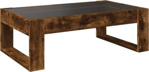 vidaXL Stolik kawowy z LED Infinity, przydymiony dąb, 90x53x30 cm 8