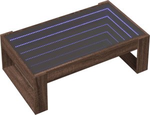 vidaXL Stolik kawowy z LED Infinity, brązowy dąb, 90x53x30 cm 3