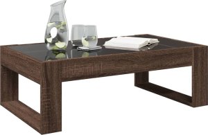 vidaXL Stolik kawowy z LED Infinity, brązowy dąb, 90x53x30 cm 5