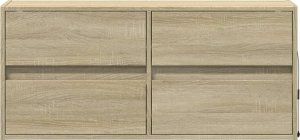 vidaXL vidaXL Ścienna szafka TV z LED, dąb sonoma, 100x31x45 cm 6